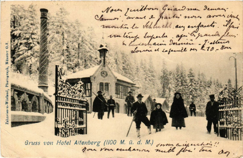Carte postale ancienne Gruss von Hotel Altenberg (1100 M. u. d. M.)
