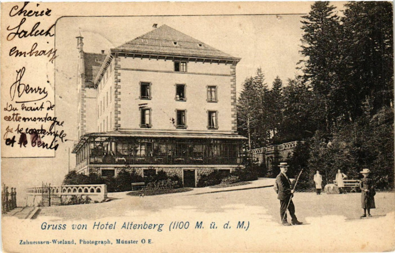 Carte postale ancienne Gruss von Hotel Altenberg (1100 M. u. d. M.)