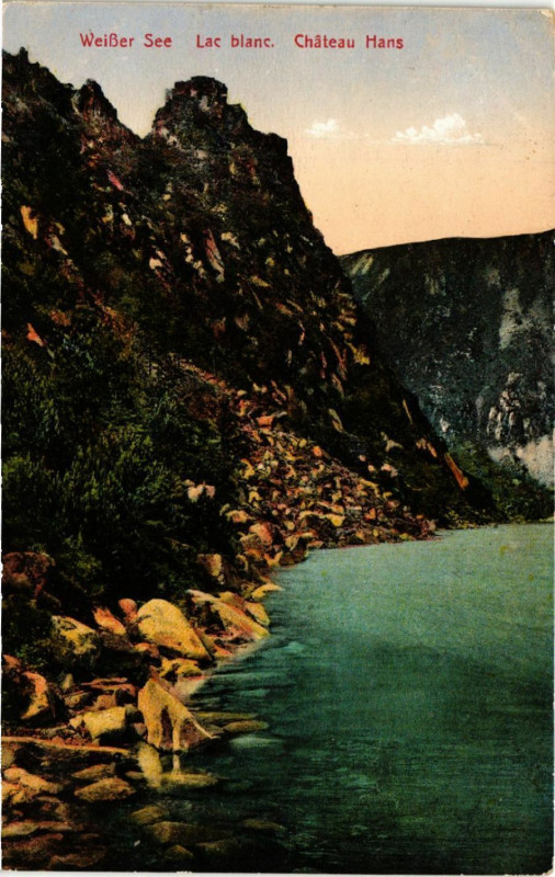 Carte postale ancienne Weisser See Lac blanc - Chateau Hans