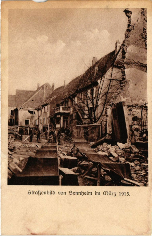 Carte postale ancienne Stassenbild von Sennheim im Marc 1915