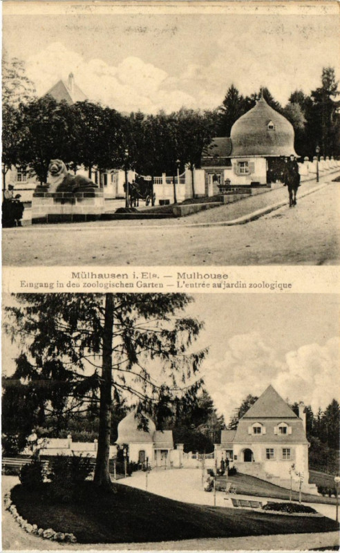 Carte postale ancienne Mulhausen i. Els. Mulhouse Eingang in des zoologischen Garten à Mulhouse