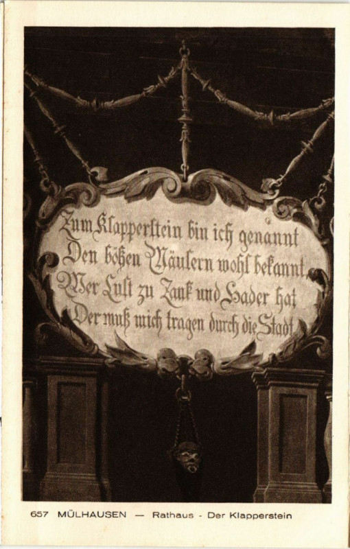 Carte postale ancienne Mulhausen - Rathaus - Der Klapperstein