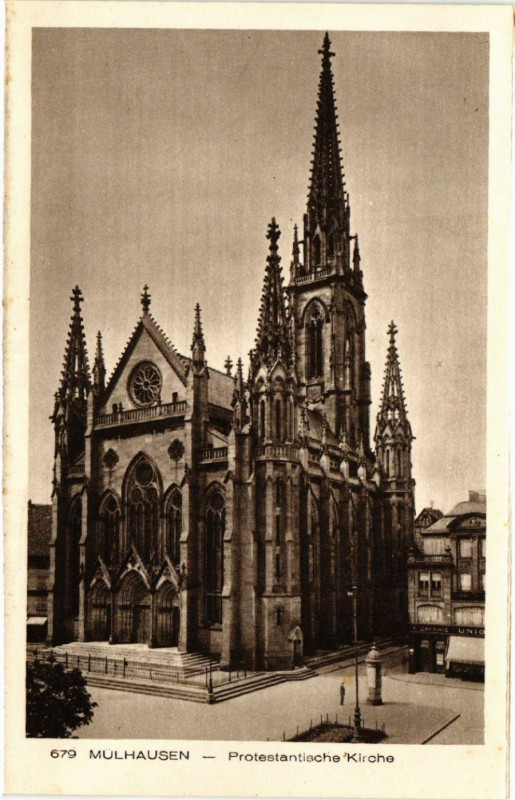 Carte postale ancienne Mulhausen - Protestantische Kirche