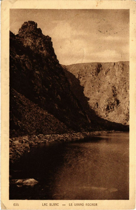Carte postale ancienne Lac Blanc - Le Grand Rocher