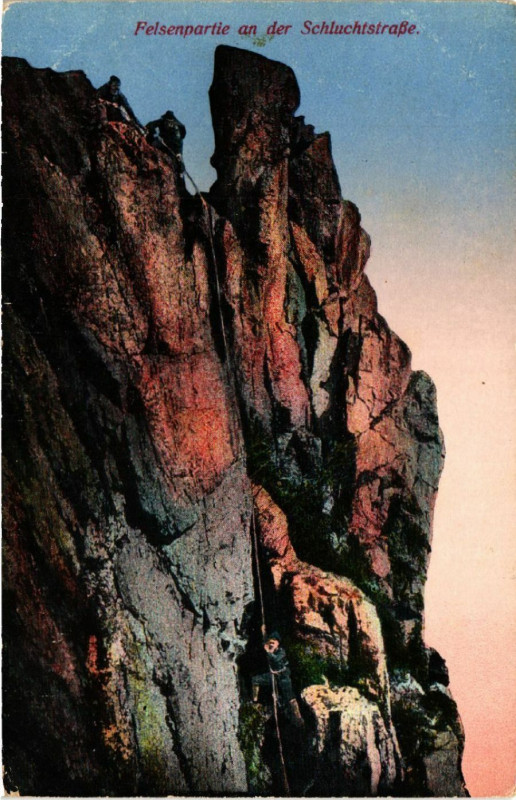Carte postale ancienne Felsenpartie an der Schluchtstrasse