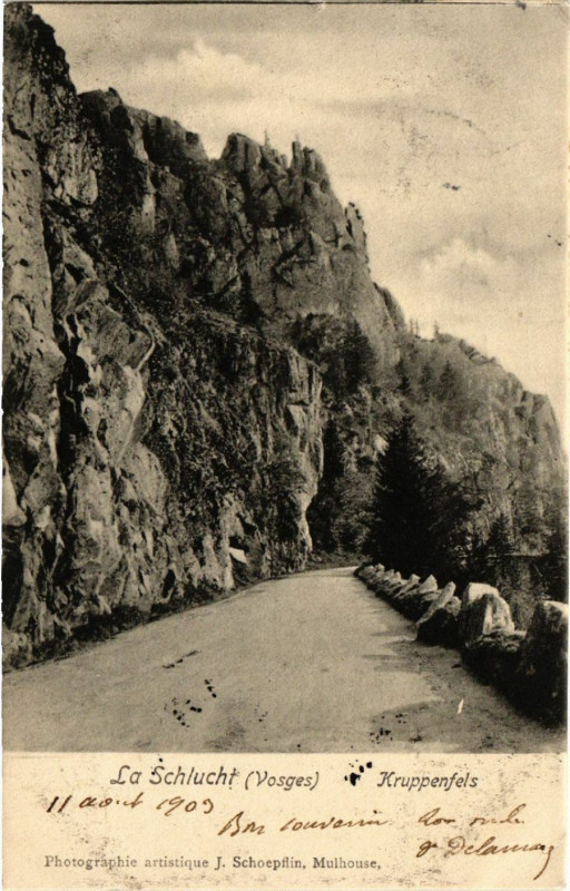 Carte postale ancienne La Schlucht (Vosges) - Kruppenfels