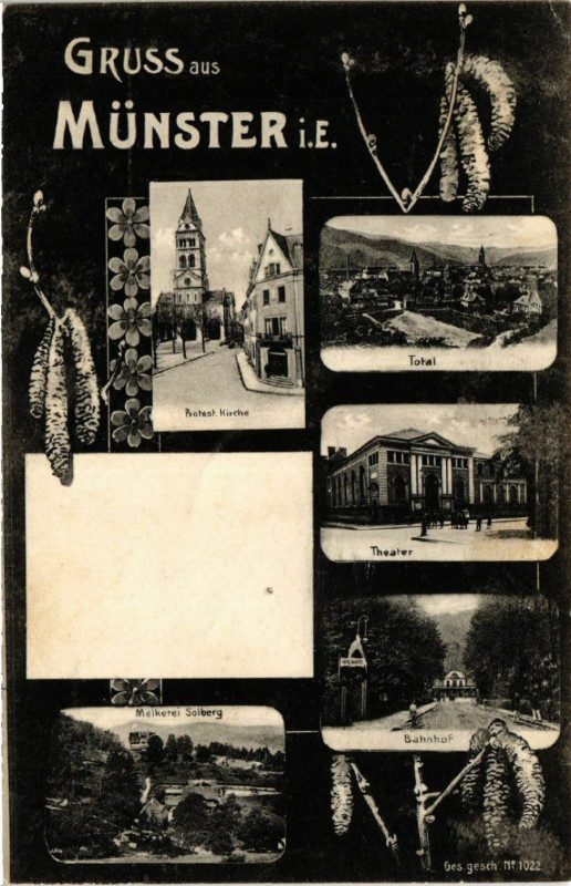 Carte postale ancienne Gruss aus Munster i.E. à Munster