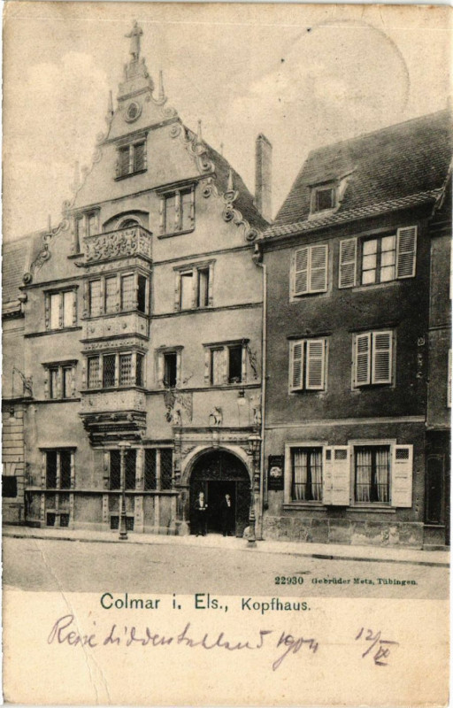 Carte postale ancienne Colmar i. Els. Kopfhaus à Colmar