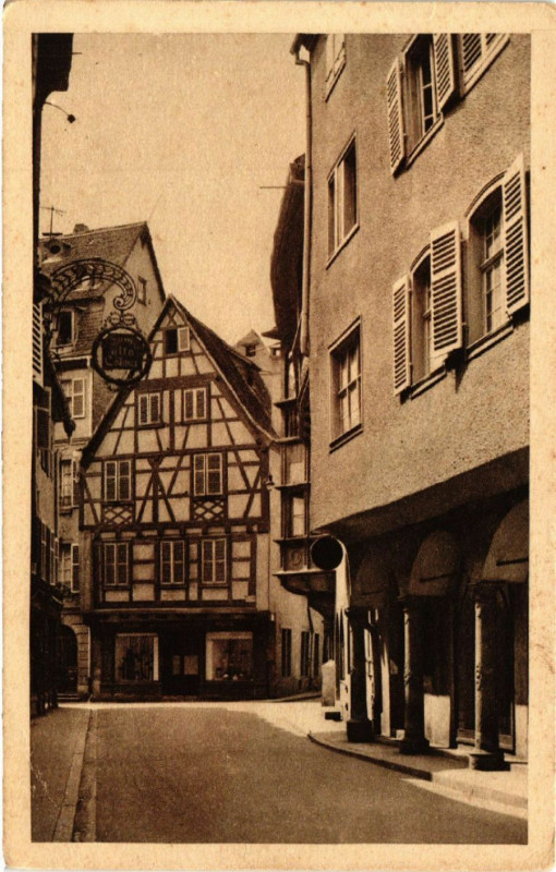Carte postale ancienne Colmar - Rue Merciere à Colmar