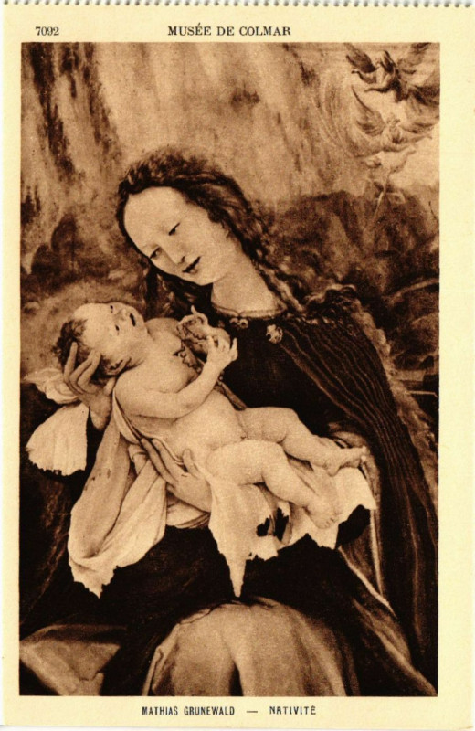 Carte postale ancienne Musée de Colmar - Mathias Grunewald - Nativite à Colmar