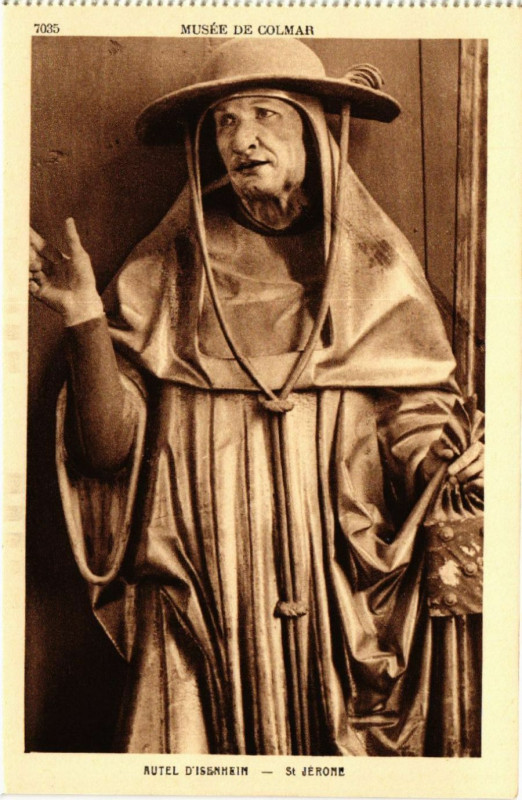 Carte postale ancienne Musée de Colmar - Autel d'Isenheim - Saint-Jerome à Colmar