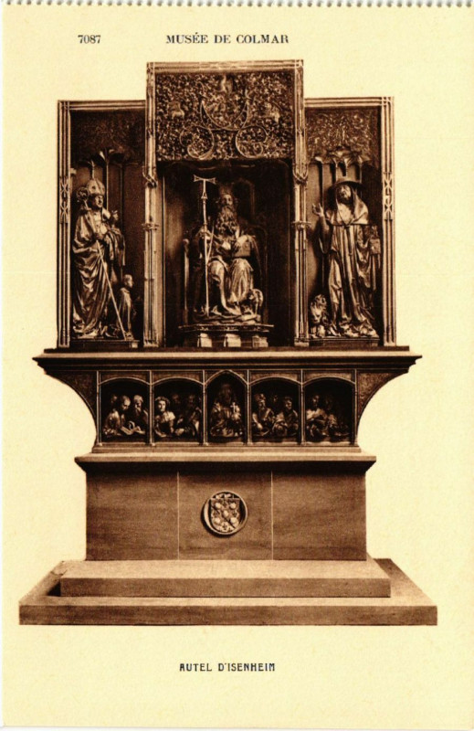 Carte postale ancienne Musée de Colmar - Autel d'Isenheim à Colmar