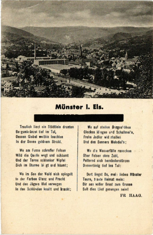 Carte postale ancienne Munster I. Els. à Munster