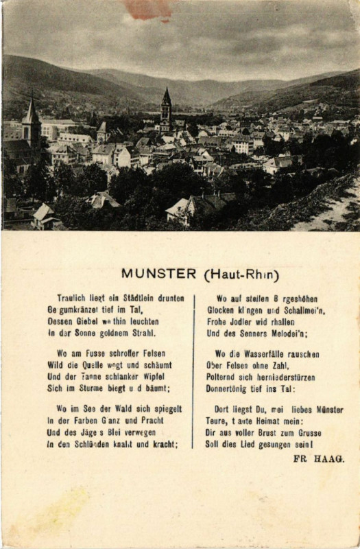 Carte postale ancienne Munster (Haut-Rhin) à Munster