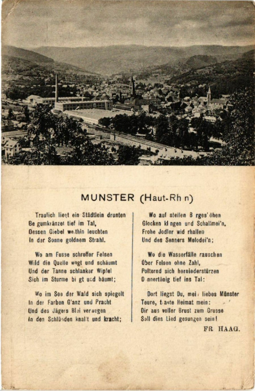 Carte postale ancienne Munster (Haut-Rhin) à Munster