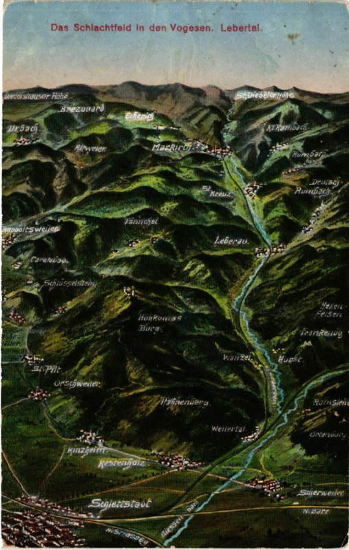 Carte postale ancienne Das Schlachtfeld in den Vogesen Lebertal