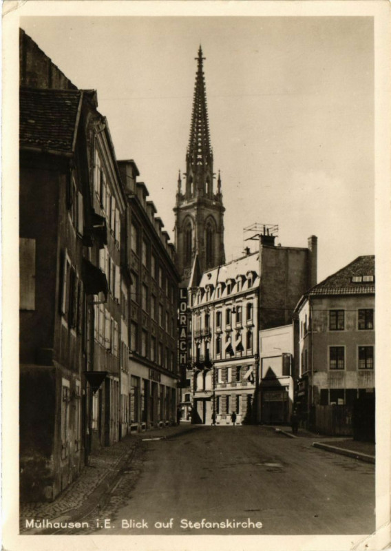 Carte postale ancienne Mulhausen i. E. Blick auf Stefanskirche
