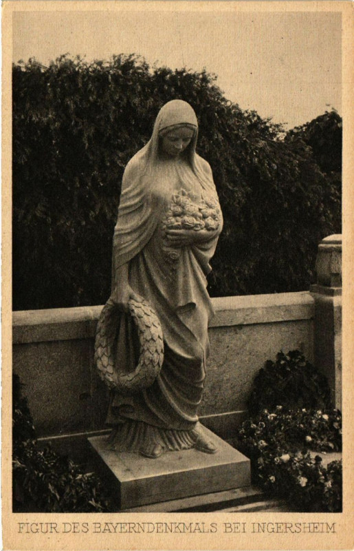 Carte postale ancienne Figure des Bayerndenkmals b. Ingersheim à Ingersheim