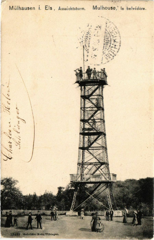 Carte postale ancienne Mulhausen i. Els. Aussichsturm - Mulhouse le belvedere à Mulhouse
