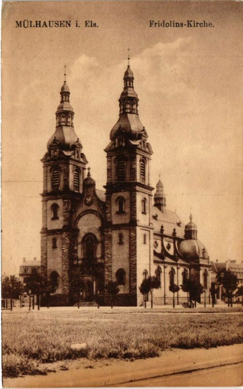 Carte postale ancienne Mulhausen i. Els. - Fridoline-Kirche