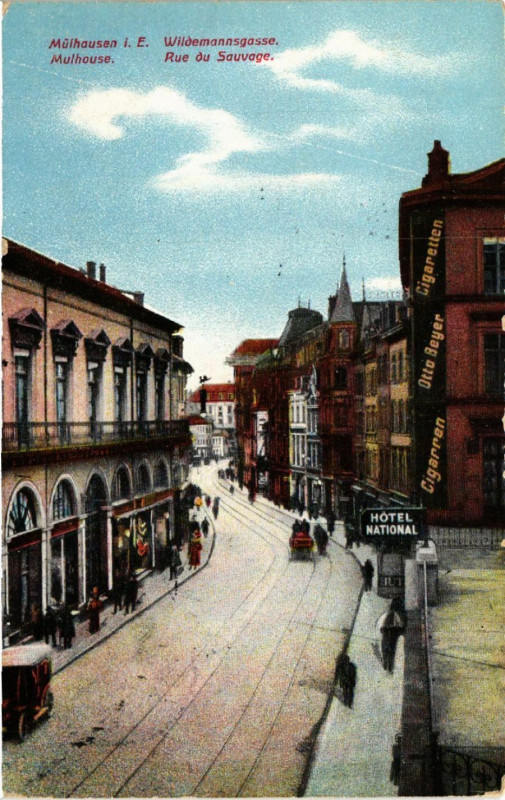 Carte postale ancienne Mulhausen i. E. - Wildemannsgasse - Mulhouse - Rue du Souvage à Mulhouse