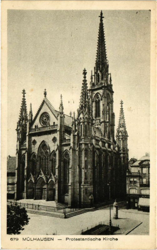 Carte postale ancienne Mulhausen - Protestantische Kirche