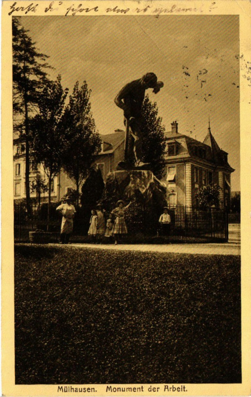 Carte postale ancienne Mulhausen - Monument der Arbeit