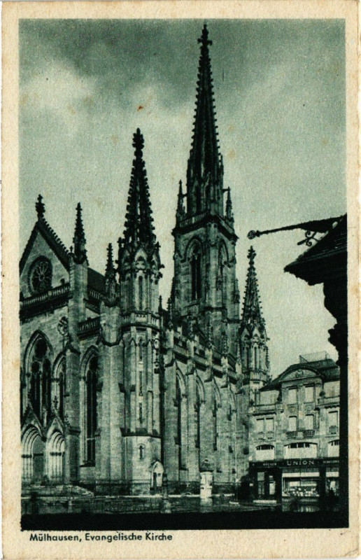 Carte postale ancienne Mulhausen - Evangelische Kirche