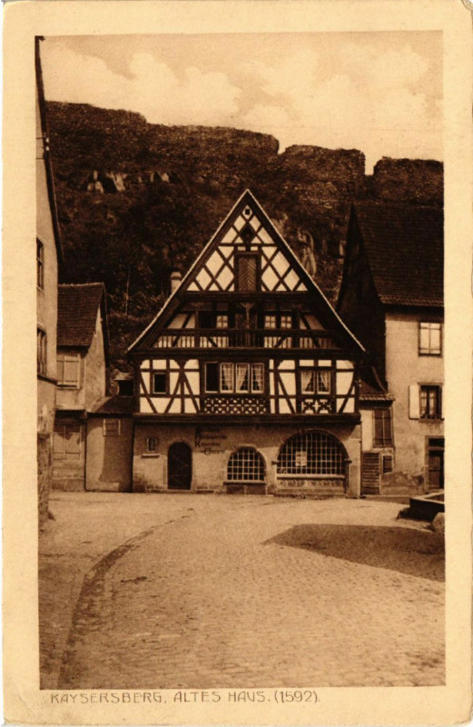 Carte postale ancienne Kaysersberg altes Haus (1592)