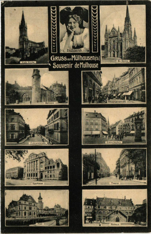 Carte postale ancienne Gruss aus Mulhausen (Elss) - Souvenir de Mulhouse à Mulhouse