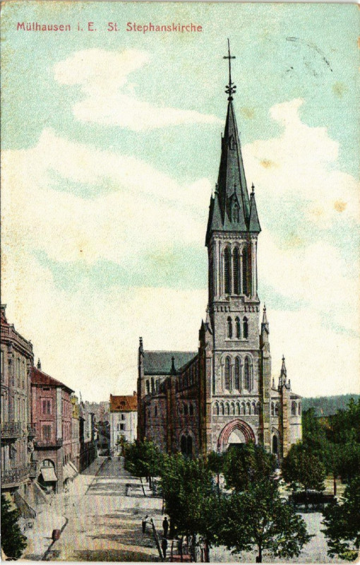 Carte postale ancienne Mulhausen i. E. - Saint-Stephanskirche