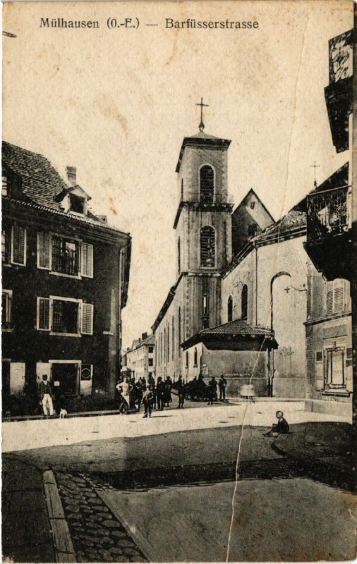 Carte postale ancienne Mulhausen (O.-E.) - Barfusserstrasse