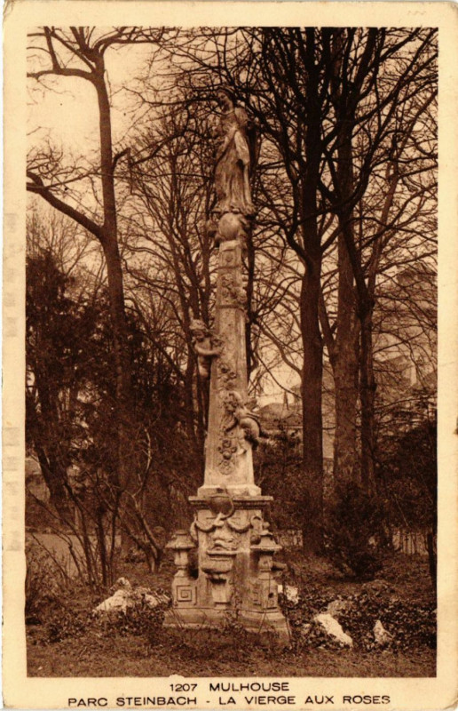 Carte postale ancienne Mulhouse - Parc Steinbach - La Vierge aux Roses à Mulhouse