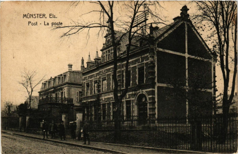 Carte postale ancienne Munster Els. - Post - La poste à Munster