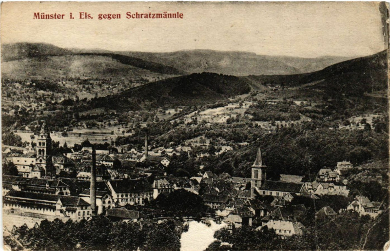 Carte postale ancienne Munster i. Els. gegen Schratzmannle à Munster