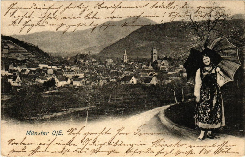Carte postale ancienne Munster o. Els. à Munster