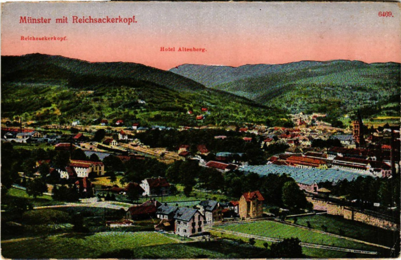 Carte postale ancienne Munster mit REICHSACKERkopf à Munster