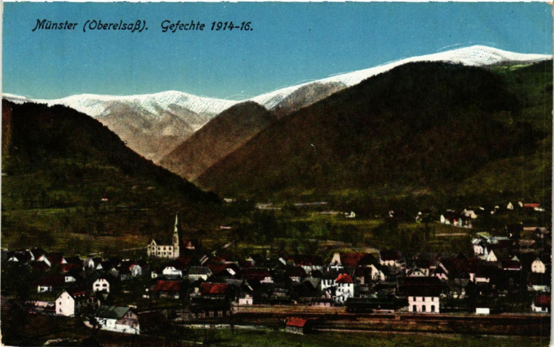 Carte postale ancienne Munster GEFECHTe 1914-15 à Munster
