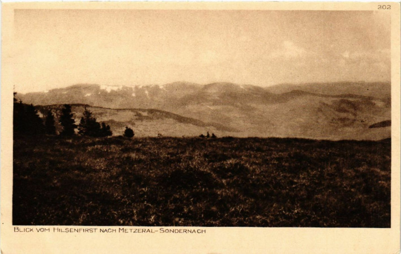 Carte postale ancienne Blick vom Hilsenfirst nach Metzeral-Sondernach à Sondernach