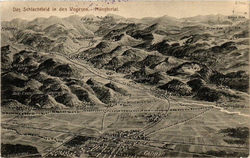 Carte postale ancienne Das Schlachtfeld in den Vogesen