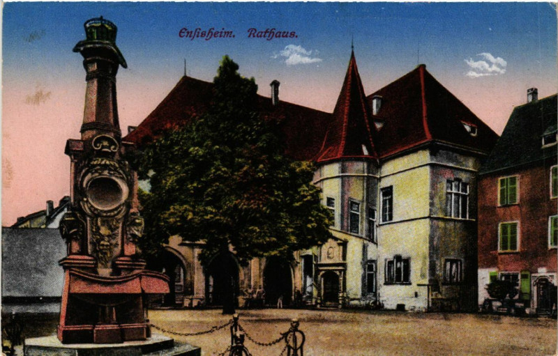 Carte postale ancienne Enfisheim - Rathaus