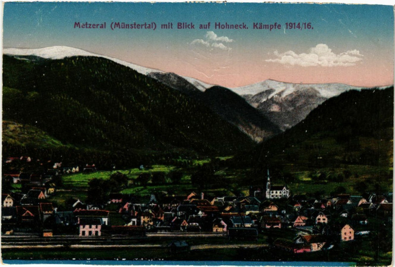 Carte postale ancienne Metzeral mit Blick auf Hohneck à Metzeral