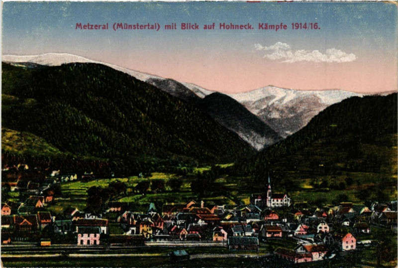 Carte postale ancienne Metzeral mit Blick auf Hohneck à Metzeral