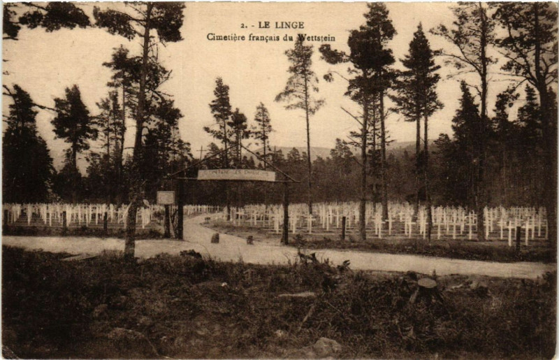 Carte postale ancienne Le Linge - Cimetiere francais du Wettstein