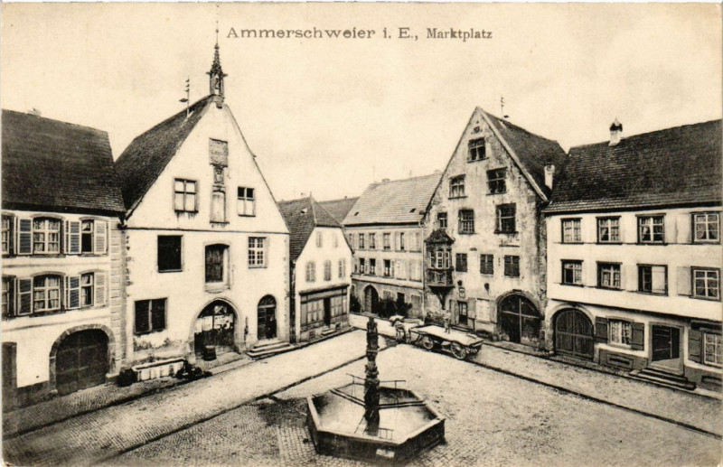 Carte postale ancienne Ammerschweier i. E. Marktplatz
