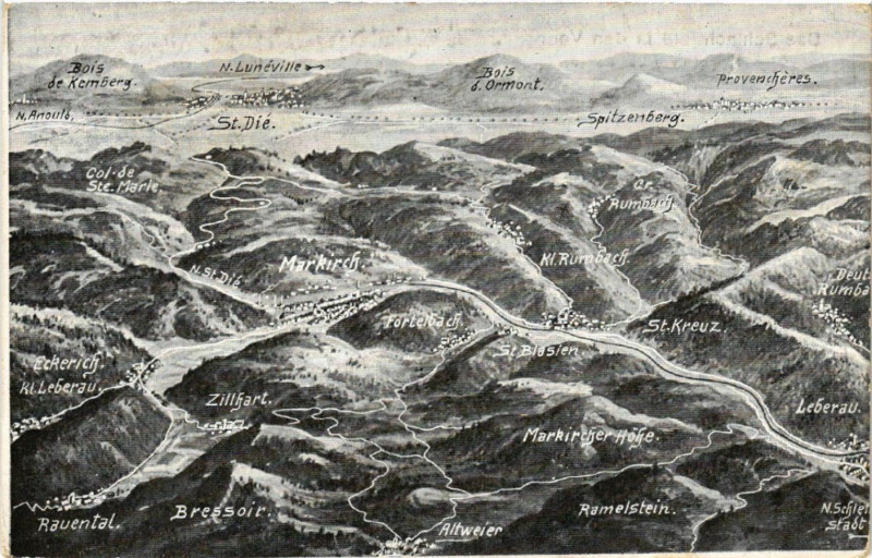 Carte postale ancienne Das Schlachtfeld in den Vogesen