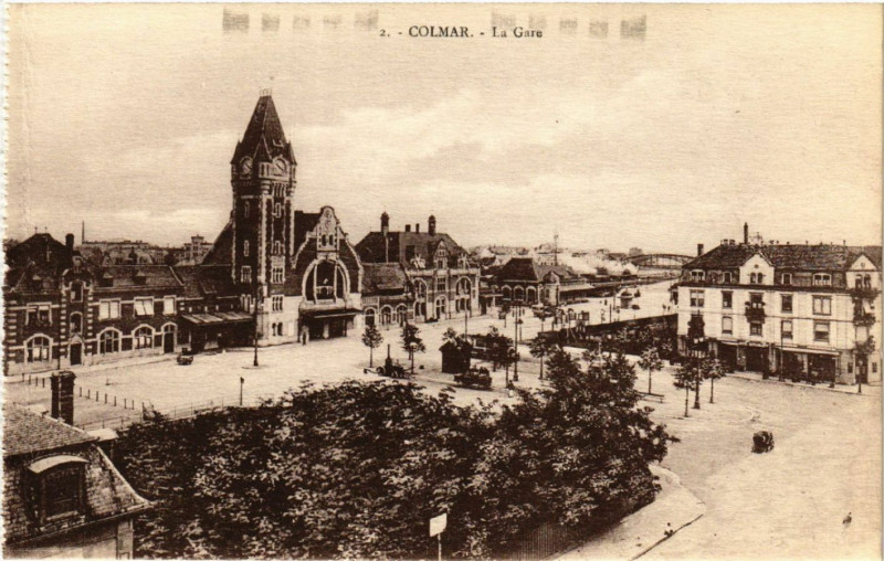 Carte postale ancienne Colmar - La Gare à Colmar