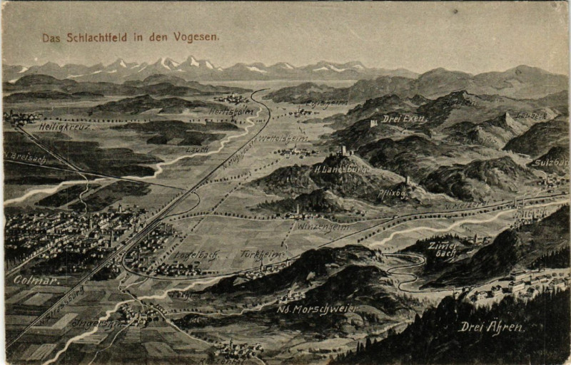 Carte postale ancienne Das Schlachtfeld in den Vogesen