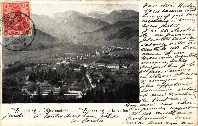 Carte postale ancienne Wesserling et la Vallée