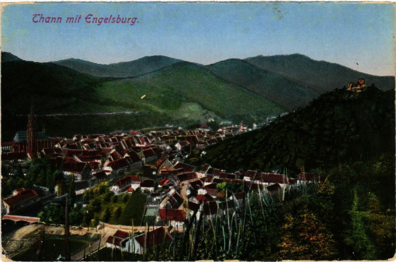 Carte postale ancienne Thann mit Engelsburg à Thann
